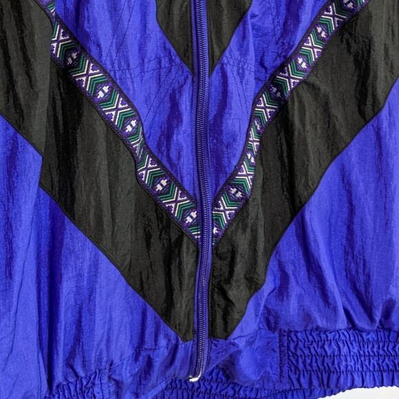Bocoo windbreaker vintage 80s purple and black sz XL - Picture 3 of 10